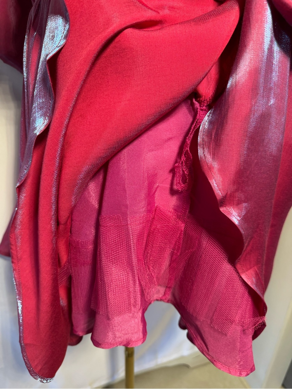 Altar'd State Shimmery Raspberry Off-Shoulder Puff-Sleeve Dress - Picture 8 of 10